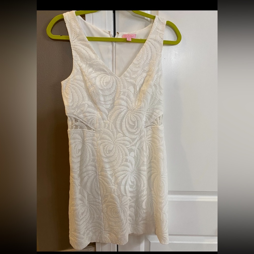 Lilly Pulitzer Blakely Shift Sea Swirling Lace White 4